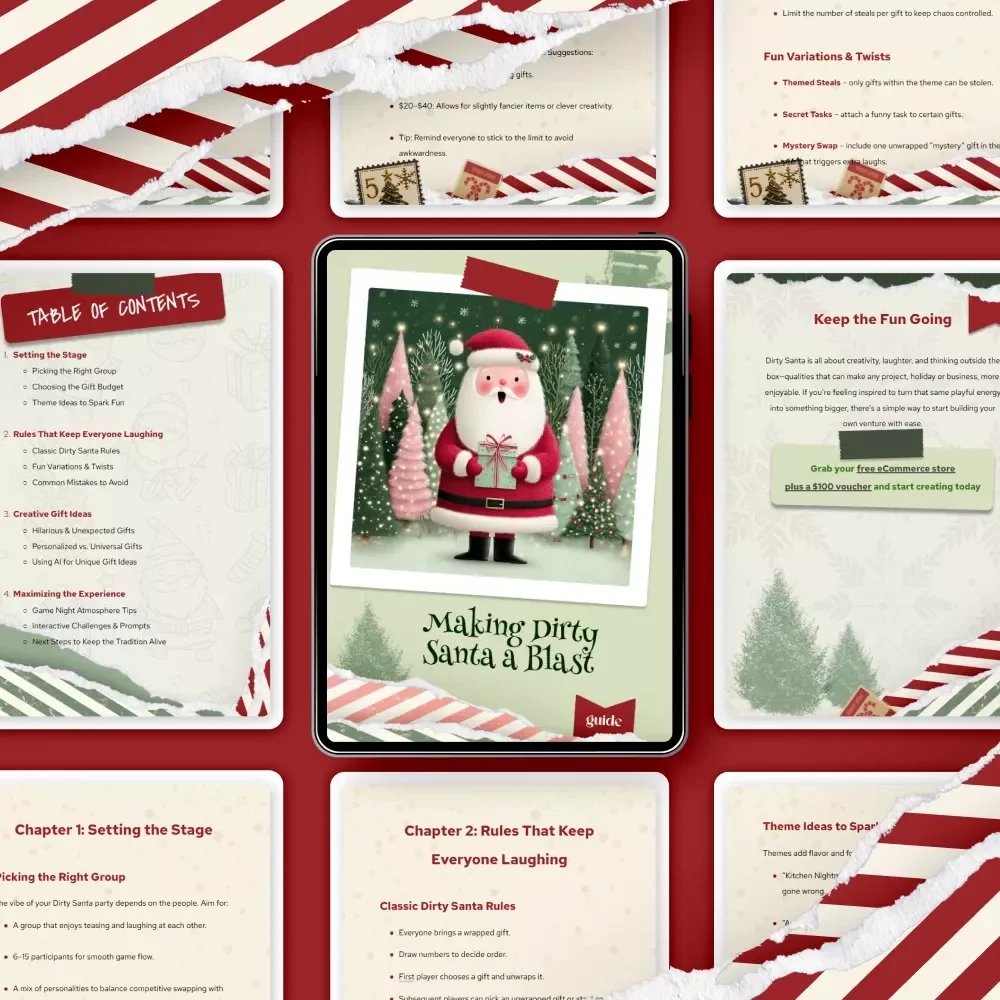 Making Dirty Santa a Blast | Holiday Party Game Guide | Printable Game Night eBook | Fun Host Tips | how to make dirty santa more fun | Dirty Santa Rules, Variations & Gift Ideas