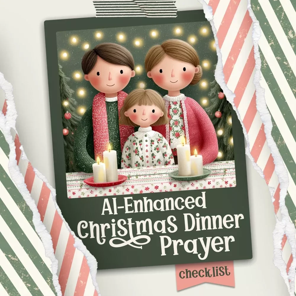 AI-Enhanced Christmas Dinner Prayer Checklist | How to Use AI to Help You Write a Christmas Dinner Prayer | Holiday Prayer Writing Guide for Families