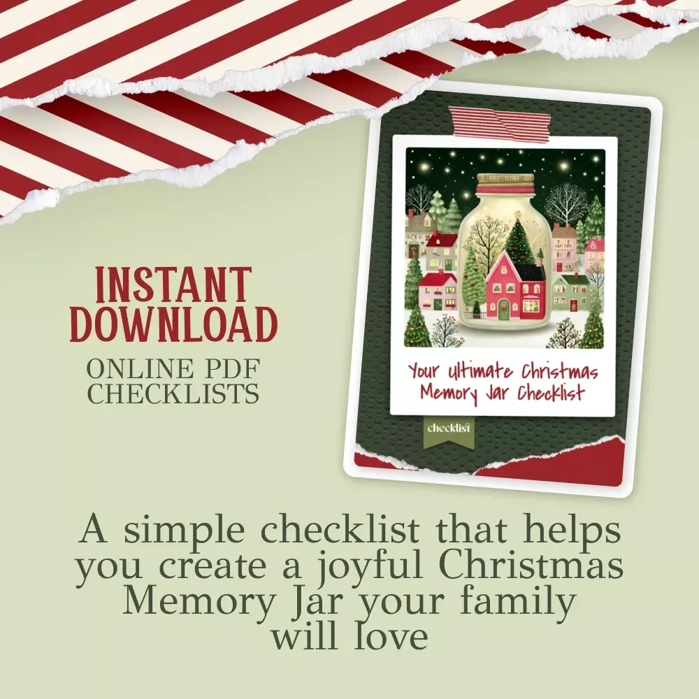 Your Ultimate Christmas Memory Jar Checklist | Festive DIY Printable, Holiday Keepsake Guide, how to make a christmas memory jar Tutorial