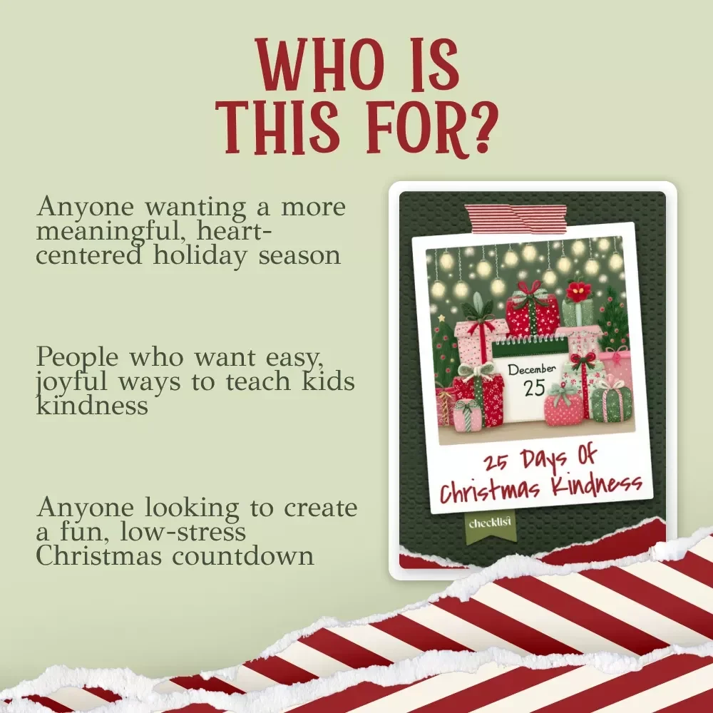 25 Days of Christmas Kindness – Printable Kindness Advent Calendar, Holiday Family Activity, Kids Christmas Countdown, Festive Acts of Kindness eBook Guide