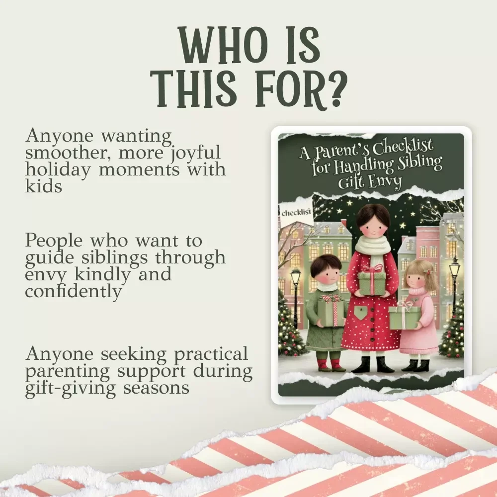 A Parent’s Checklist for Handling Sibling Gift Envy | Holiday Parenting Guide, Digital Download, Family Harmony eBook, Gentle Parenting Resource