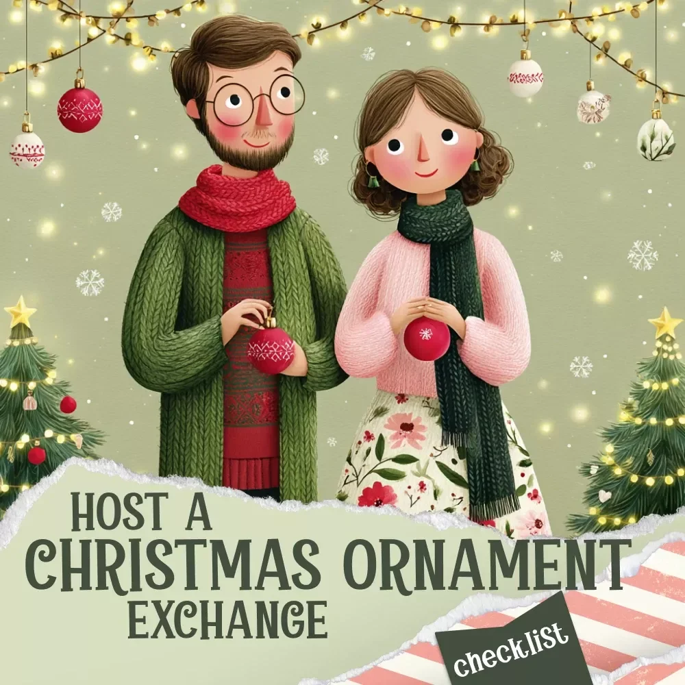 How to Host a Christmas Ornament Exchange – Holiday Party Planning Guide, Festive Host Checklist, Christmas Party eBook for Easy Ornament Swaps