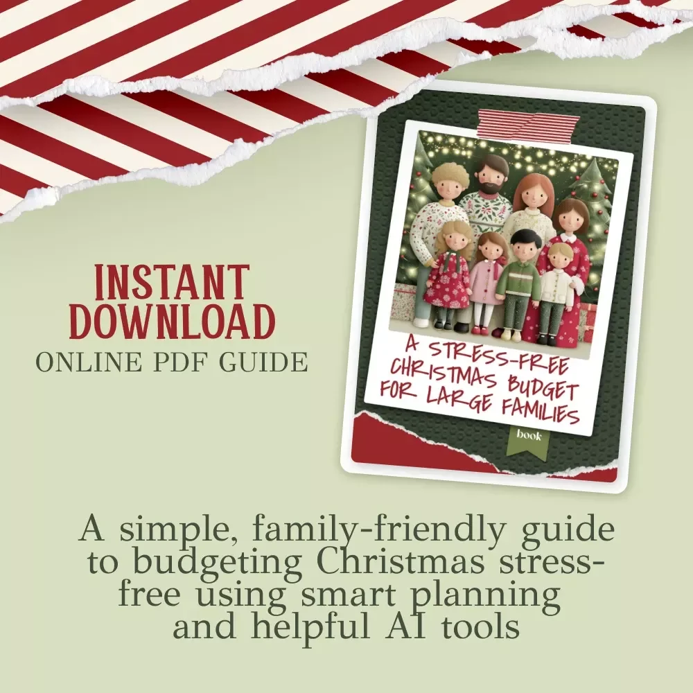 A Stress-Free Christmas Budget for Large Families | Holiday Money Planner Ebook | Printable Guide for How to Make a Christmas Budget for a Large Family