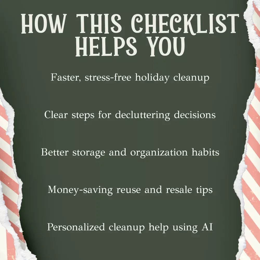 Post-Holiday Cleanup Checklist | Editable Printable Digital Download | Ultimate How to Clear Out Holiday Clutter After Christmas Guide for Stress-Free Home Reset