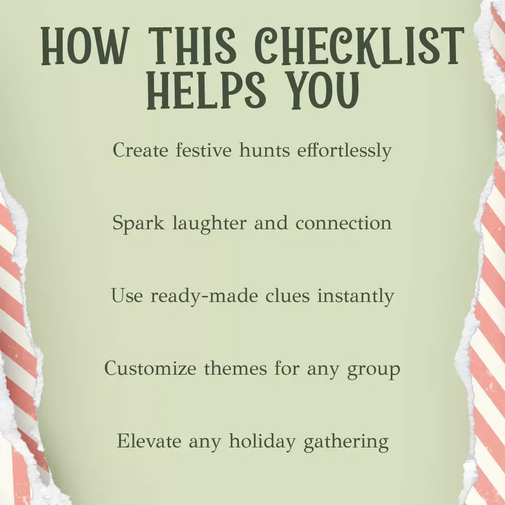 The Ultimate Christmas Scavenger Hunt Checklist for Adults | Holiday Party Game Printable | Fun Christmas Game for Adults | Festive Digital Download