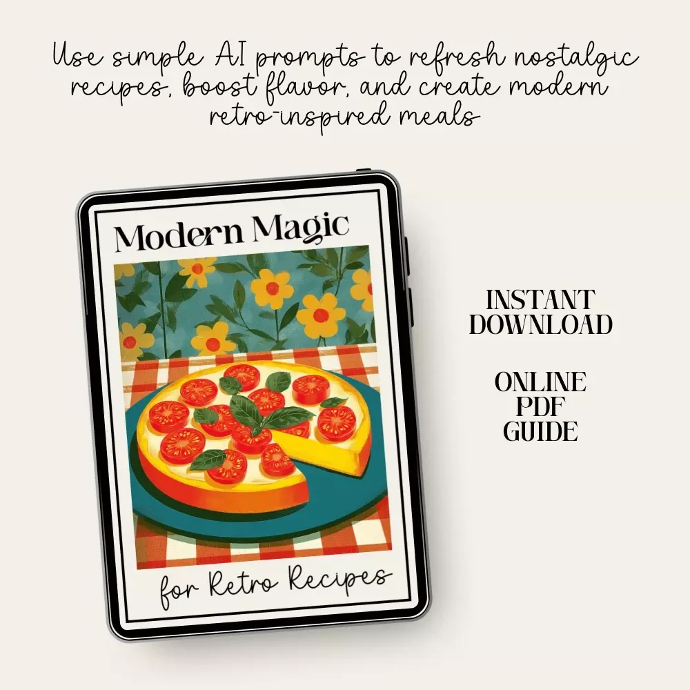 Modern Magic for Retro Recipes | How to Use AI to Modernize Retro Recipes | Digital Cooking Guide for Vintage Food Lovers, Home Cooks & Content Creators