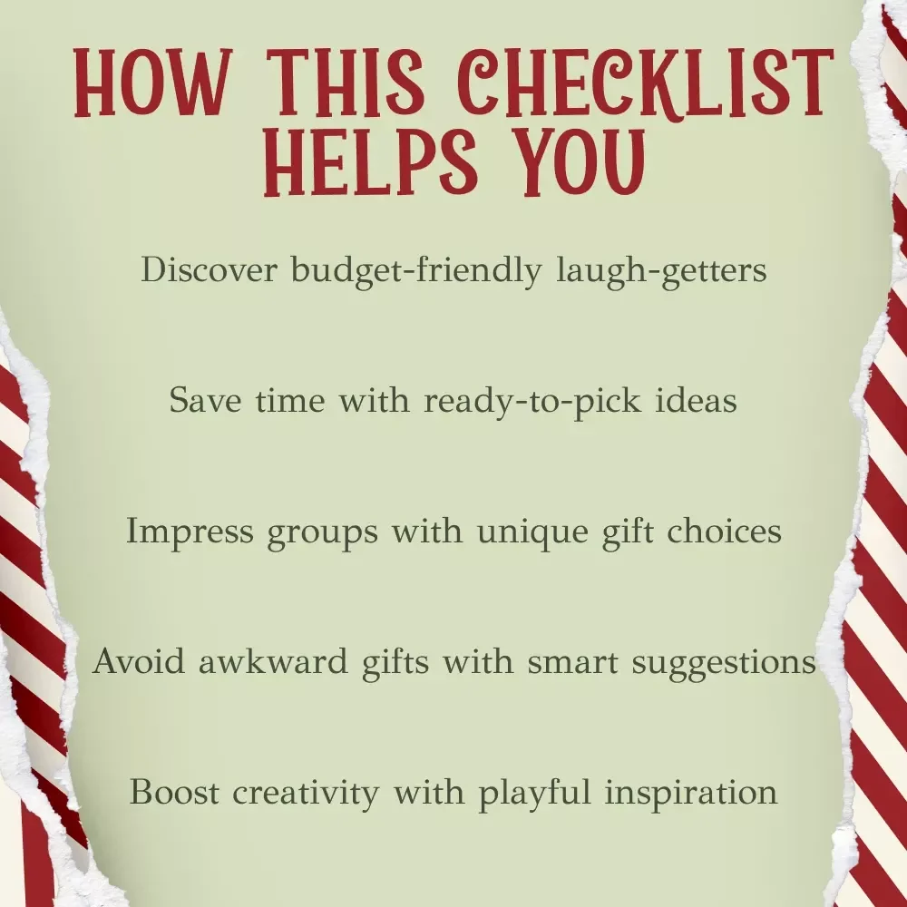 12 Hilarious and Clever White Elephant Gifts Under $25 | Printable Checklist & Gift Ideas Guide | Funny Gag Gift List for Easy Holiday Swaps | what are good white elephant gifts under $25