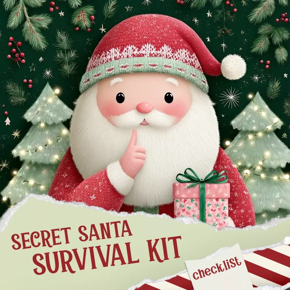 Secret Santa Survival Kit | Holiday Gifting Checklist | Festive Digital Download for Stress-Free Giving | best practical gifts for secret santa Guide