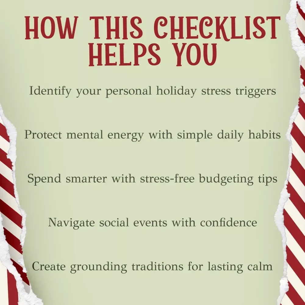 How to Keep Christmas Anxiety From Taking Over Checklist | Digital Download for Holiday Stress Relief | why does christmas cause anxiety Guide