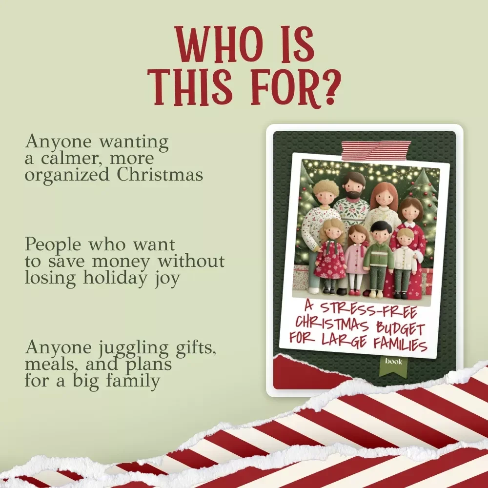 A Stress-Free Christmas Budget for Large Families | Holiday Money Planner Ebook | Printable Guide for How to Make a Christmas Budget for a Large Family