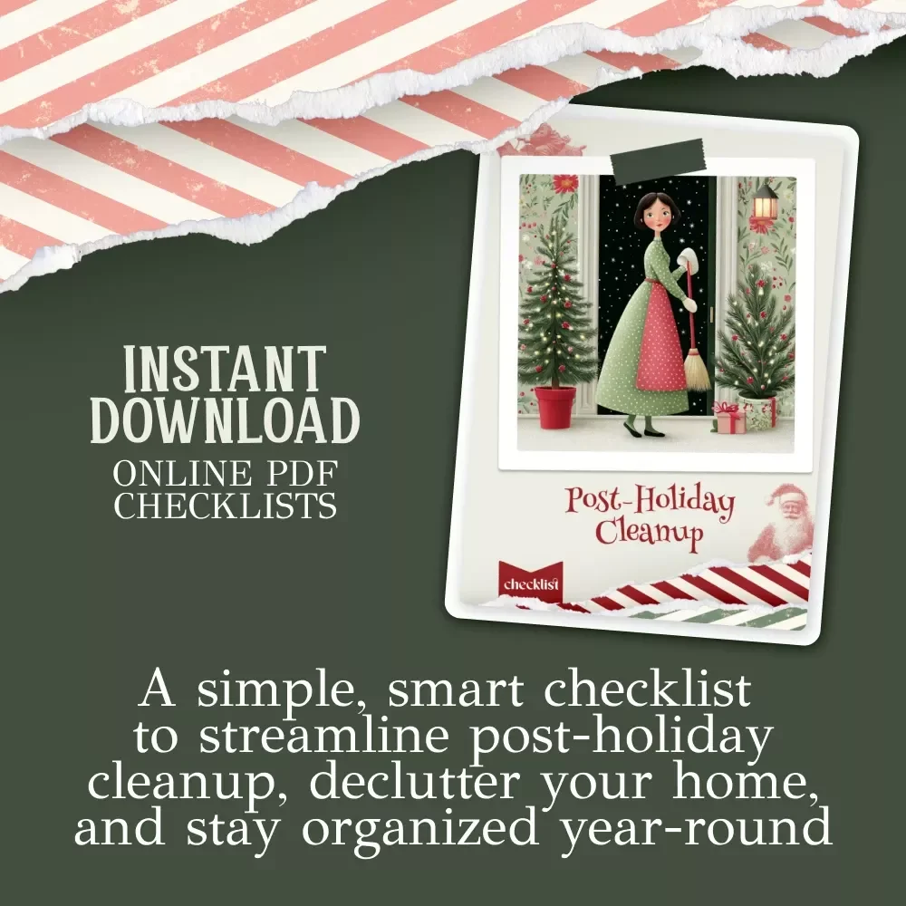 Post-Holiday Cleanup Checklist | Editable Printable Digital Download | Ultimate How to Clear Out Holiday Clutter After Christmas Guide for Stress-Free Home Reset