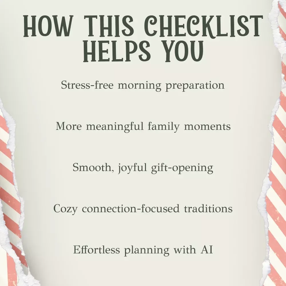 Christmas Morning Magic Checklist | Printable Holiday Routine Guide for Families | Festive Morning Planner | how to create a christmas morning routine