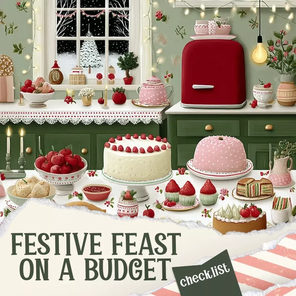 Throw a Festive Feast Without Breaking the Bank | Holiday Budget Hosting Checklist | How to Host a Holiday Meal on a Budget | Christmas Dinner Planning Printable