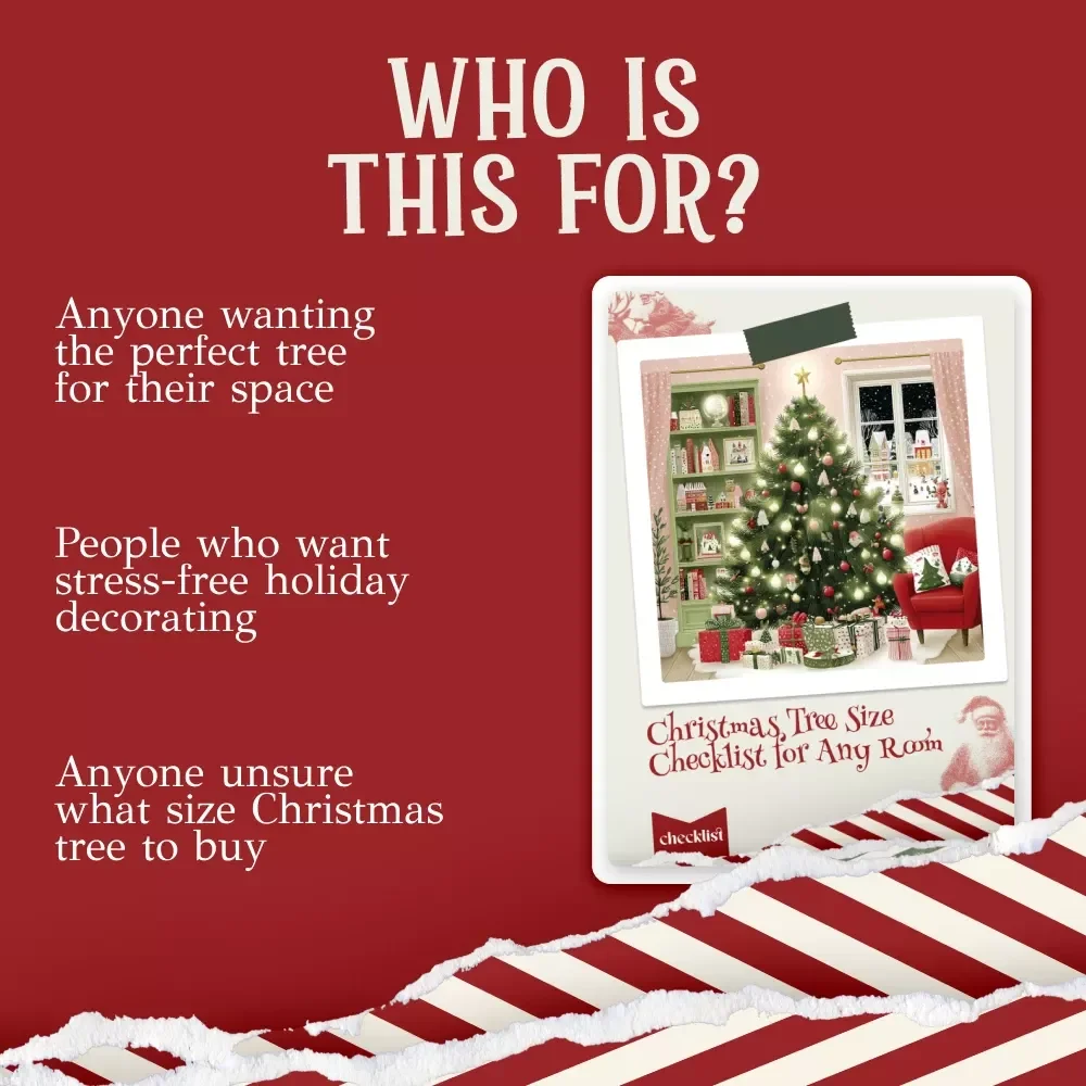 Christmas Tree Size Checklist for Any Room | Printable Holiday Guide | How to Pick the Right Tree Size for Your Room | Instant Digital Download