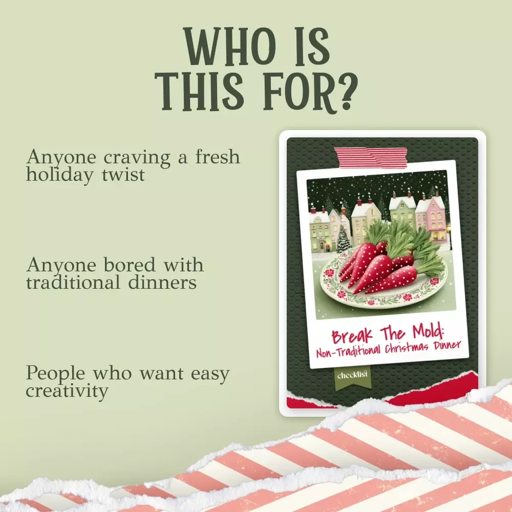 Break the Mold: Non-Traditional Christmas Dinner Checklist | Unique Holiday Menu Planner | Festive Meal Ideas Guide | Digital Download for non traditional christmas dinner ideas