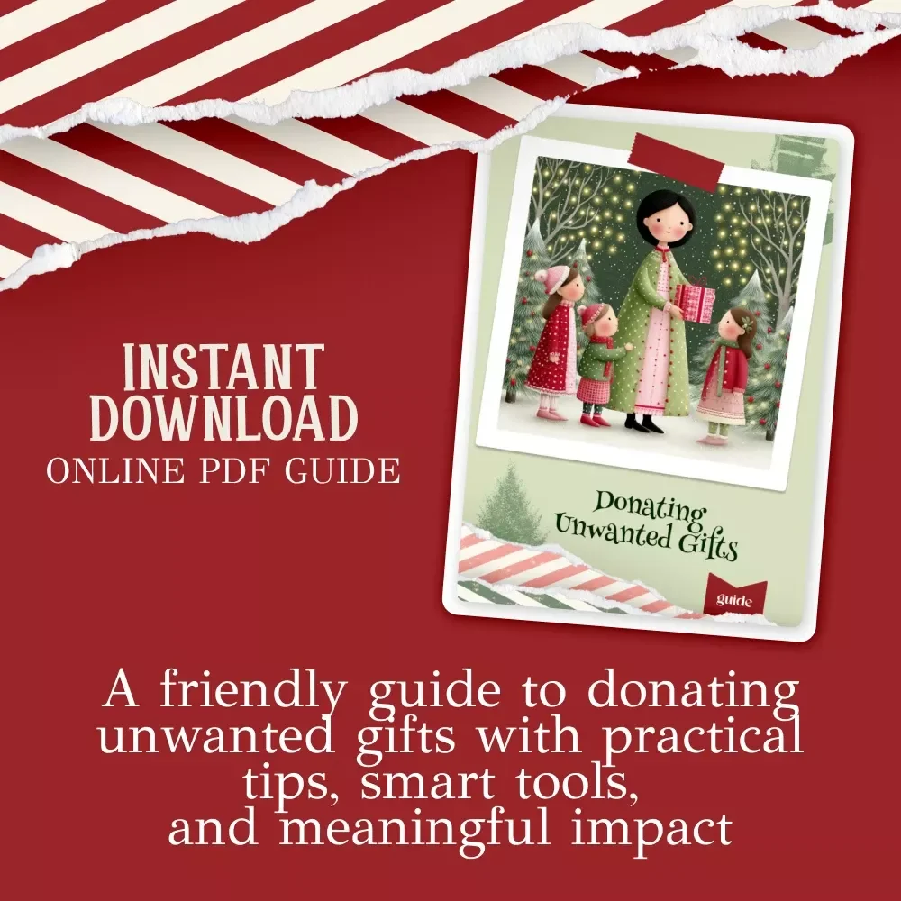 Donating Unwanted Gifts | how to donate unwanted gifts | Printable Digital Guide for Decluttering, Giving Back & Sustainable Living