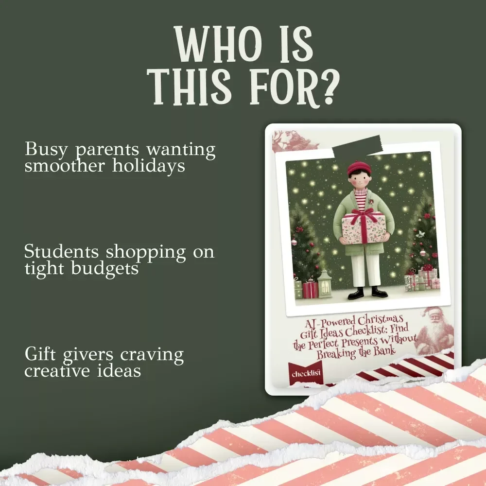 AI-Powered Christmas Gift Ideas Checklist | Digital Download | Holiday Planning Guide for Stress-Free Shopping | how to use ai to generate christmas gift ideas under budget | Unique Christmas Gifting Helper