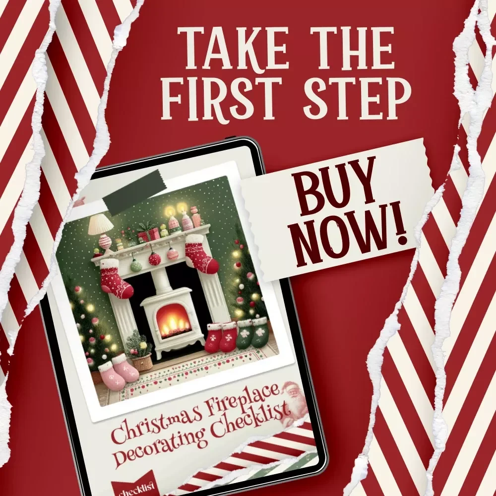Christmas Fireplace Decorating Checklist | Holiday Mantel Styling Guide | Cozy Christmas Décor Printable | Festive Mantel Inspiration Digital Download