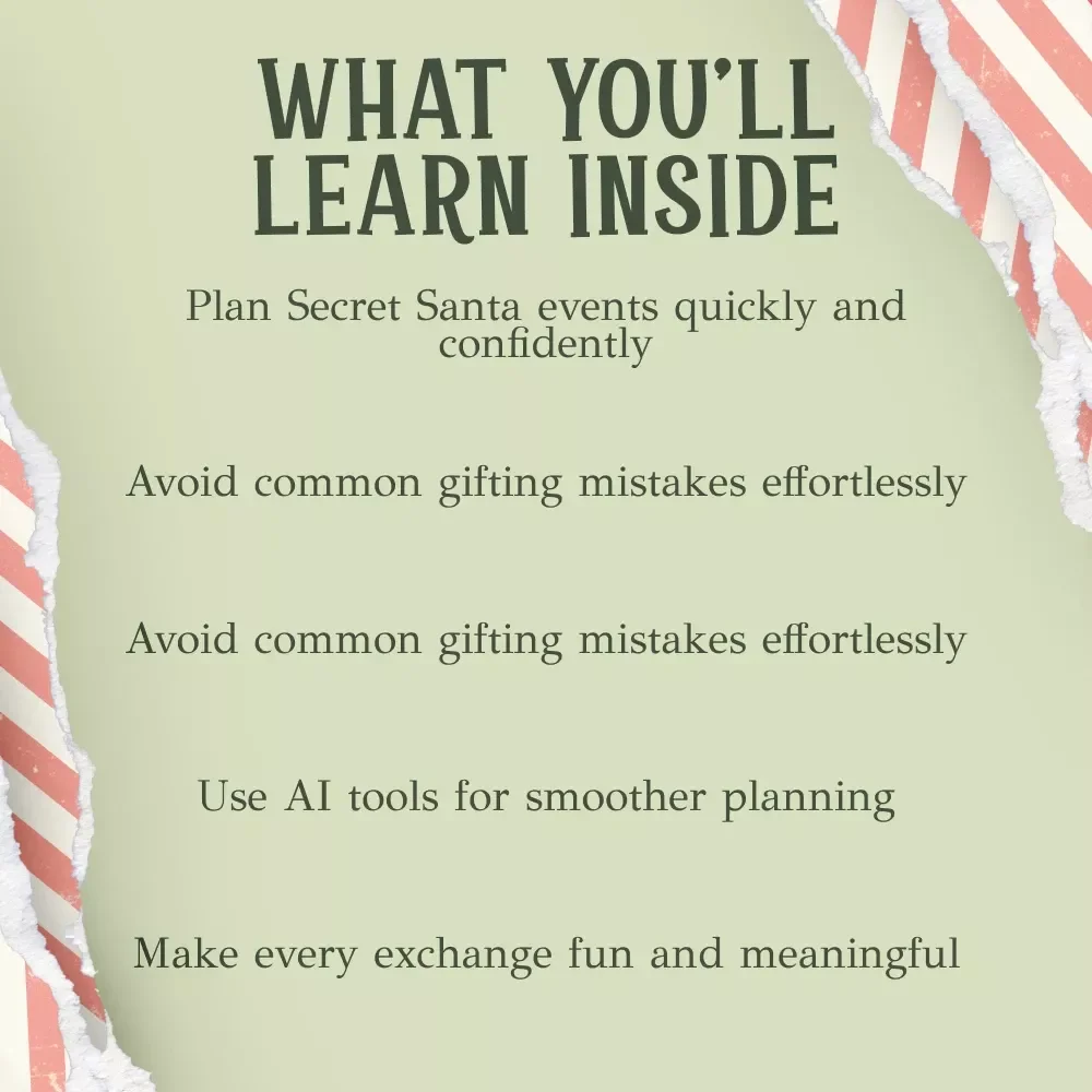 Gifting with Mystery and Fun | Secret Santa Guide Digital Download, Holiday Gift Exchange eBook & Checklist | Festive Party Planning Printable