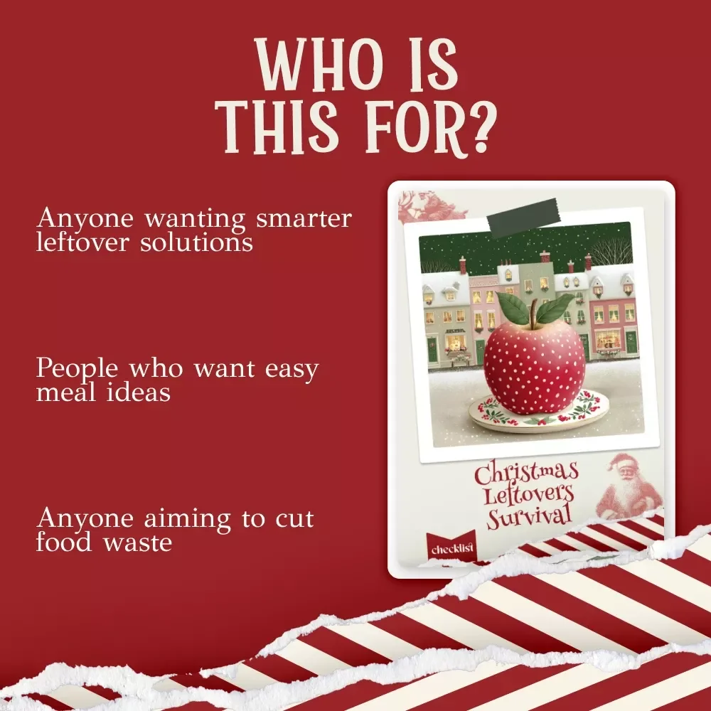 Christmas Leftovers Survival Checklist – Holiday Kitchen Organizer, Festive Meal Planner, what to do with christmas leftovers Guide for Stress-Free Post-Christmas Cooking