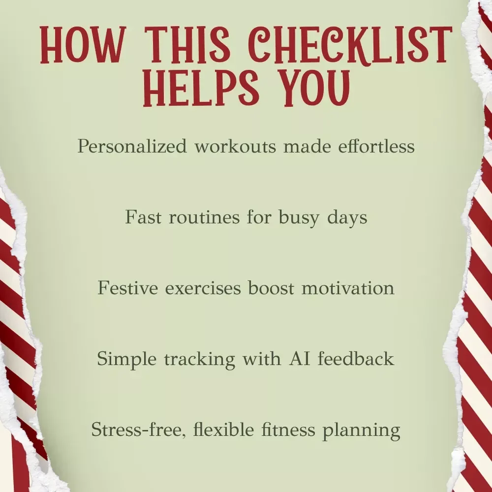 AI-Powered Holiday Workout Checklist | Digital Fitness Planner | Festive Exercise Guide for Busy Seasons | How to use ai to create a workout routine to offset holiday eating