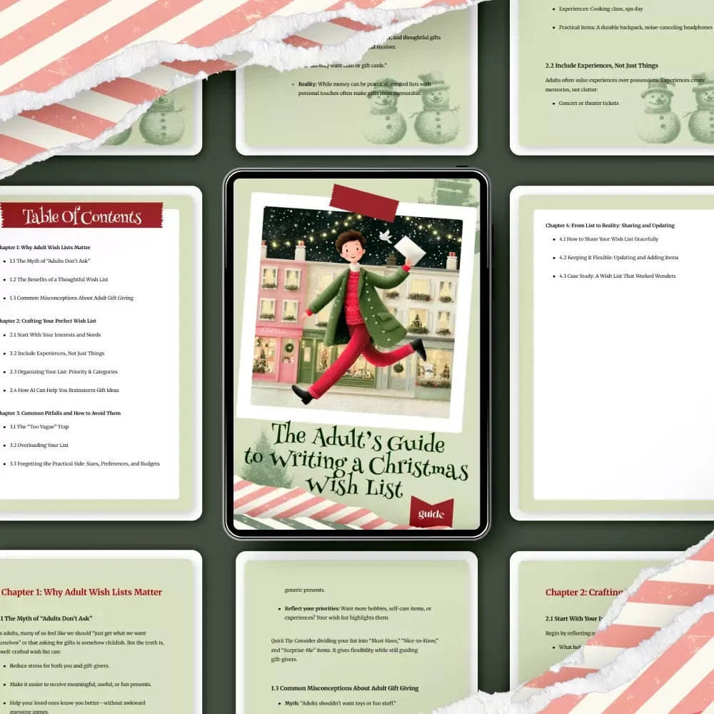 The Adult’s Guide to Writing a Christmas Wish List – Holiday Planning Guide for Adults | Digital Download | how to write a christmas wish list for adults | Christmas Gift Planning eBook