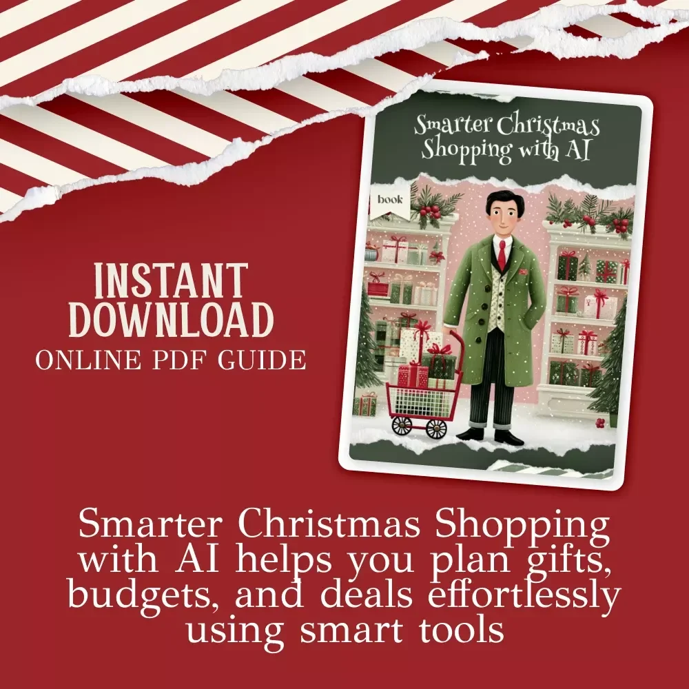 Smarter Christmas Shopping with AI – Holiday Planning eBook for Effortless Gift Lists, Stress-Free Budgets, and How to Use AI to Create a Christmas Shopping List