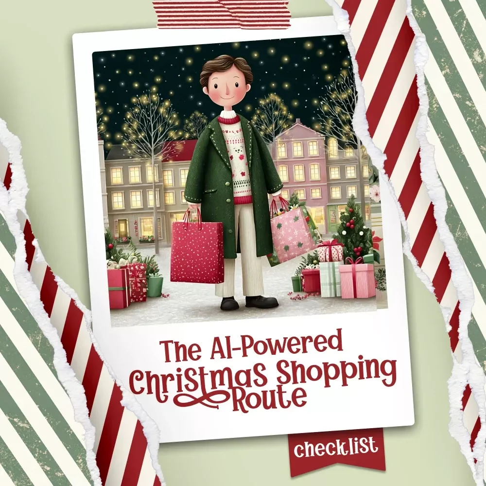 The AI-Powered Christmas Shopping Route Checklist | Digital Download | Holiday Planning Guide | how to use ai to plan the most efficient christmas shopping route | Christmas Shopping Planner