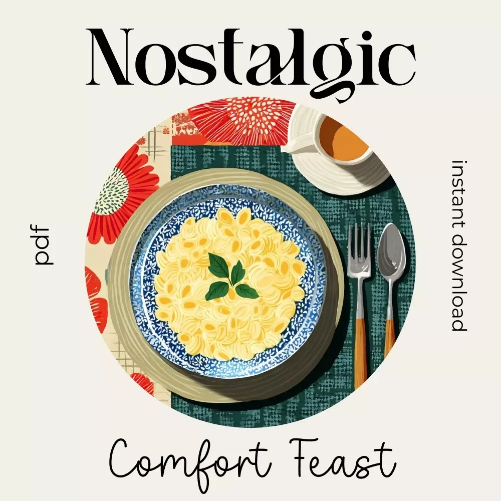 Nostalgic Comfort Feast Checklist | Cozy Digital Download for nostalgic comfort foods Lovers | Printable Comfort-Food Ritual Guide for Mindful Evenings & Warm Memories