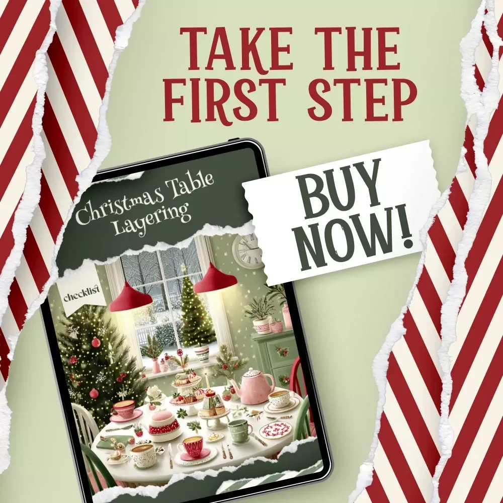 Christmas Table Layering Checklist | Holiday Table Decor Guide for Elegant Christmas Dinner Styling | Printable Digital Download | how to layer decorations on a table for christmas dinner