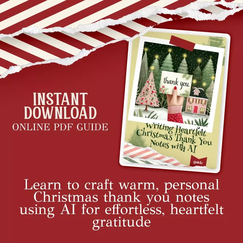 Writing Heartfelt Christmas Thank You Notes with AI | Holiday Gratitude Guide | How to Use AI to Write Christmas Thank You Notes | Festive Digital Download