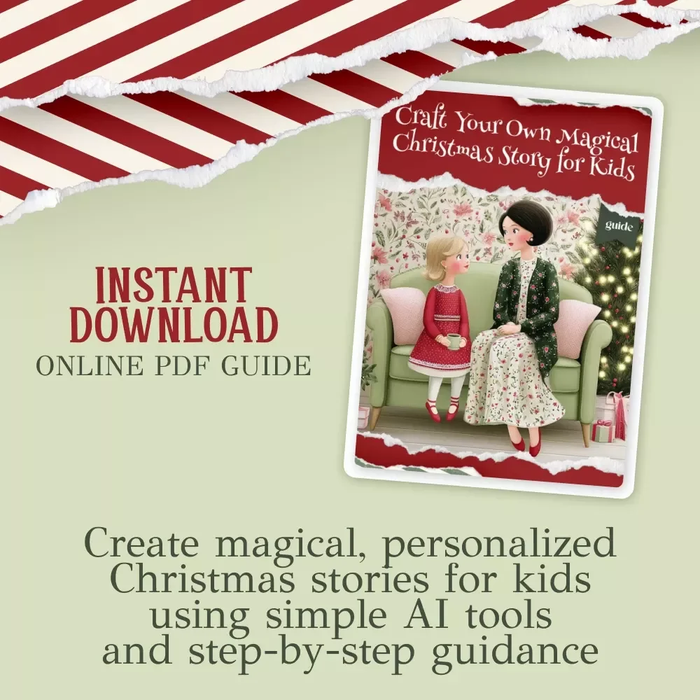 Craft Your Own Magical Christmas Story for Kids | AI Storytelling Guide | How to Use AI to Create a Custom Christmas Story for Kids | Digital Writing Workbook for Parents & Teachers