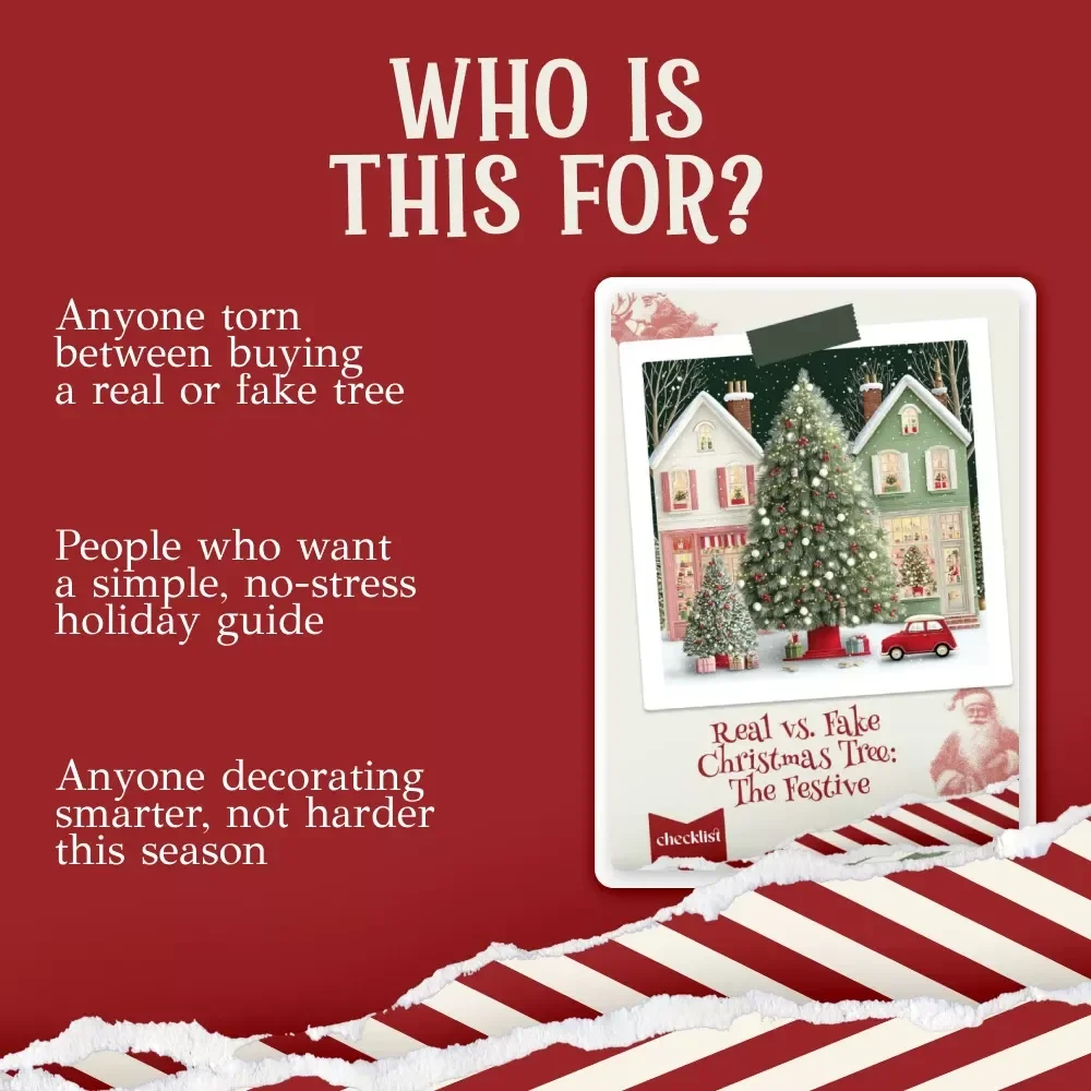 Real vs. Fake Christmas Tree: The Festive Checklist | Holiday Decision Guide | Digital Download | real vs fake christmas tree Comparison Printable