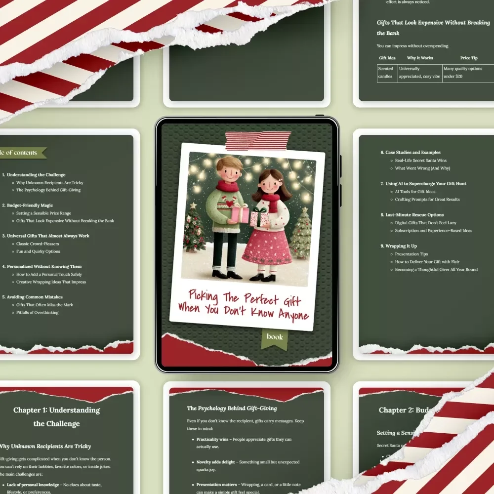 Picking the Perfect Gift When You Don’t Know Anyone | Secret Santa Helper Ebook | What to Get for Secret Santa When You Don't Know the Person | Gifting Guide for Tricky Recipients