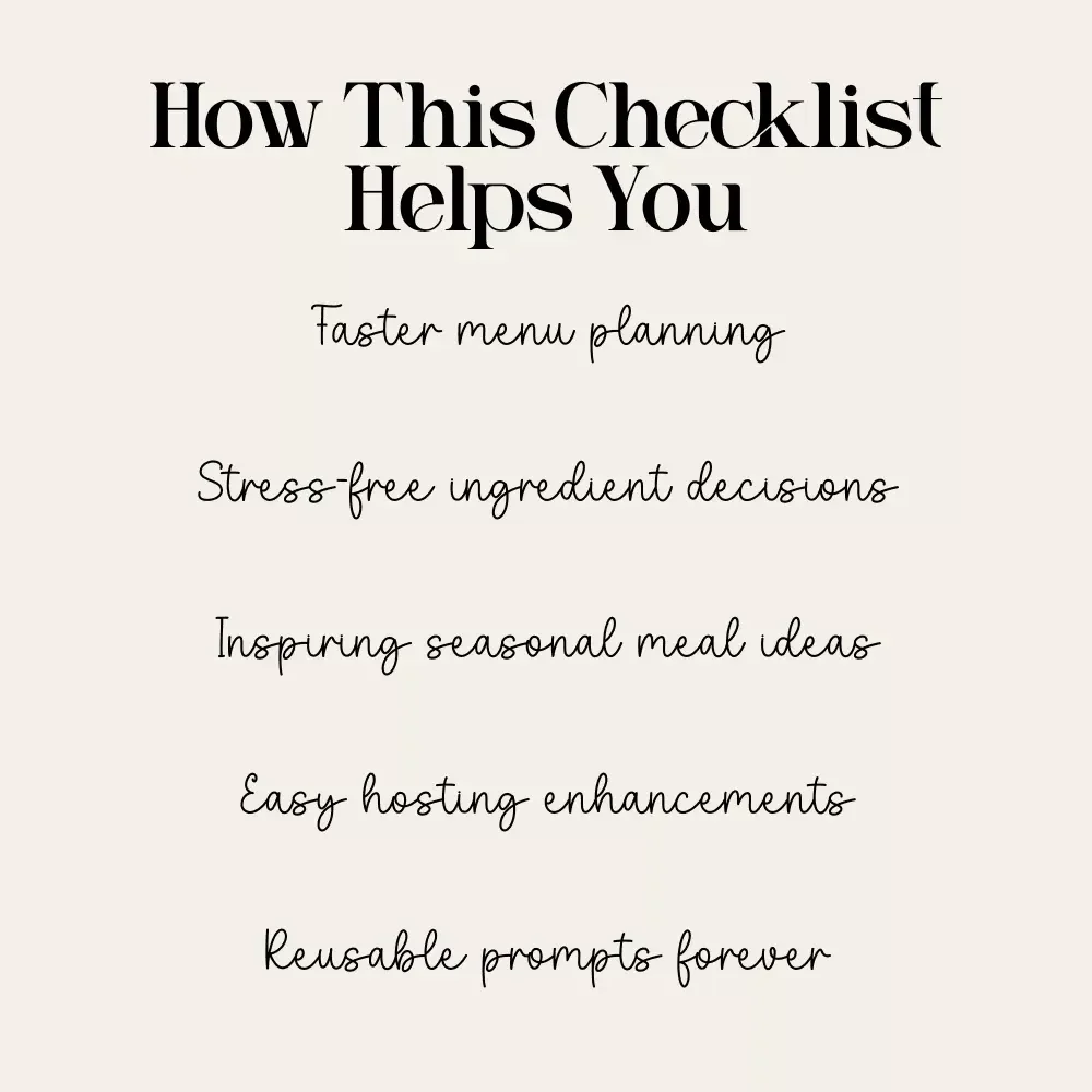 AI-Planned Seasonal Menus Made Simple | Digital Checklist for Effortless Seasonal Cooking | how to use AI to plan seasonal menus