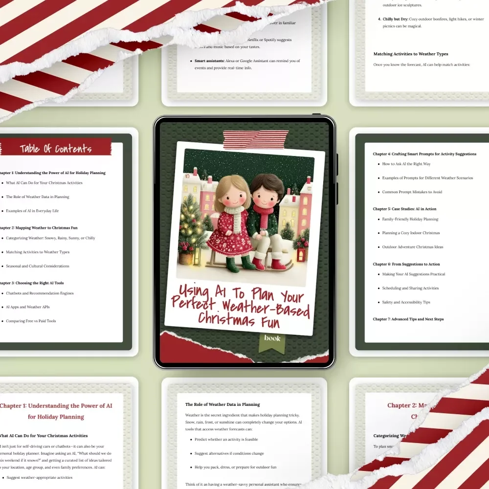 Using AI to Plan Your Perfect Weather-Based Christmas Fun | eBook Guide for Smart Holiday Planning | how to use ai to suggest christmas activities based on your weather | Digital Download