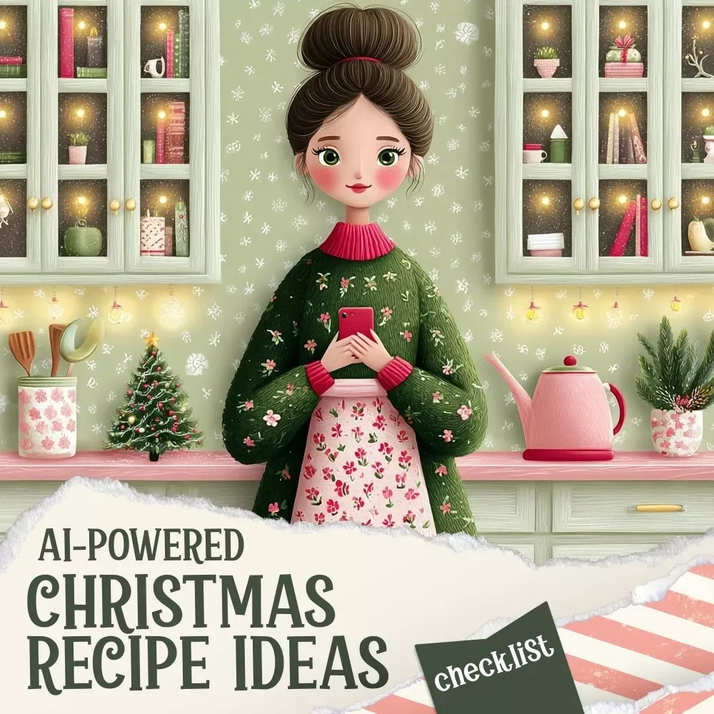 AI-Powered Christmas Recipe Ideas | Festive Holiday Cooking Checklist | Instant Digital Download | how to make ai christmas recipe ideas | Creative Menu Planning Guide for Easy Appetizers, Mains & Desserts
