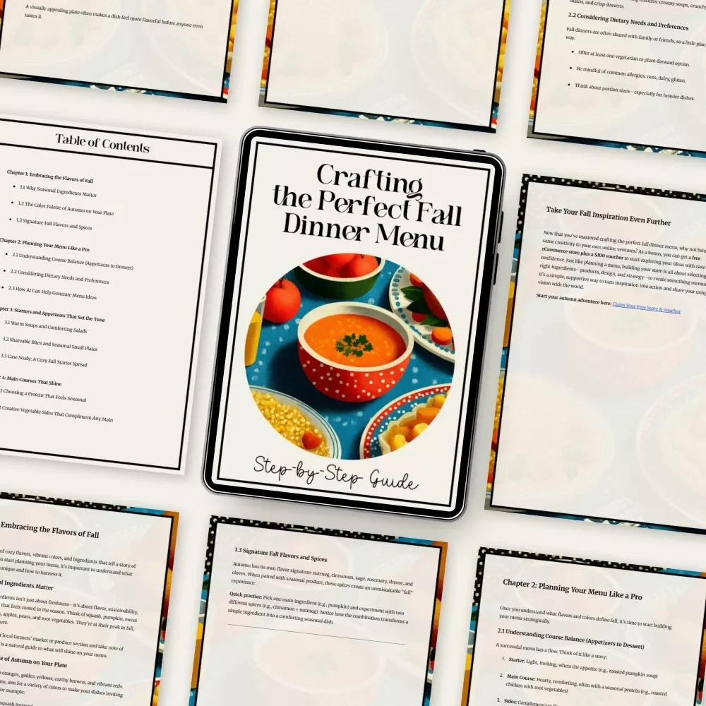 Step-by-Step Guide to Crafting the Perfect Fall Dinner Menu | Cozy Autumn eBook for Food Lovers | how to build a fall dinner menu | Seasonal Cooking Digital Download