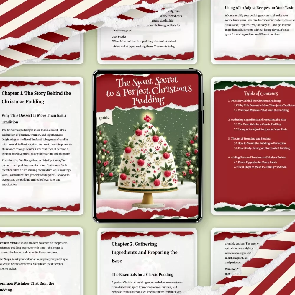 The Sweet Secret to a Perfect Christmas Pudding | Festive Holiday Recipe Guide, Digital Download eBook for Beginners & Bakers | Christmas Cooking Checklist & Step-by-Step Pudding Tutorial