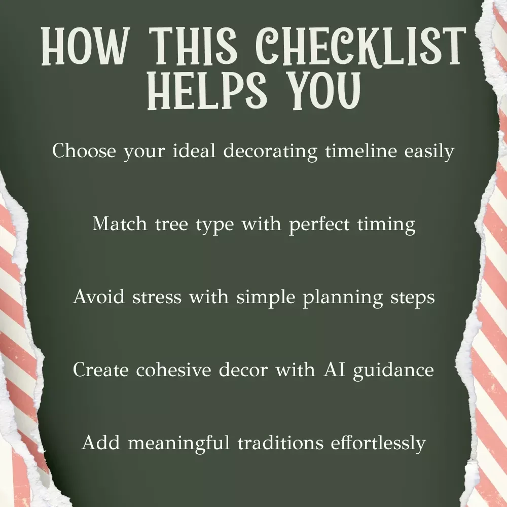 Christmas Tree Timing Checklist | Holiday Decor Planner | Festive Guide for When Should You Put Up Your Christmas Tree | Seasonal Decorating Timeline Printable