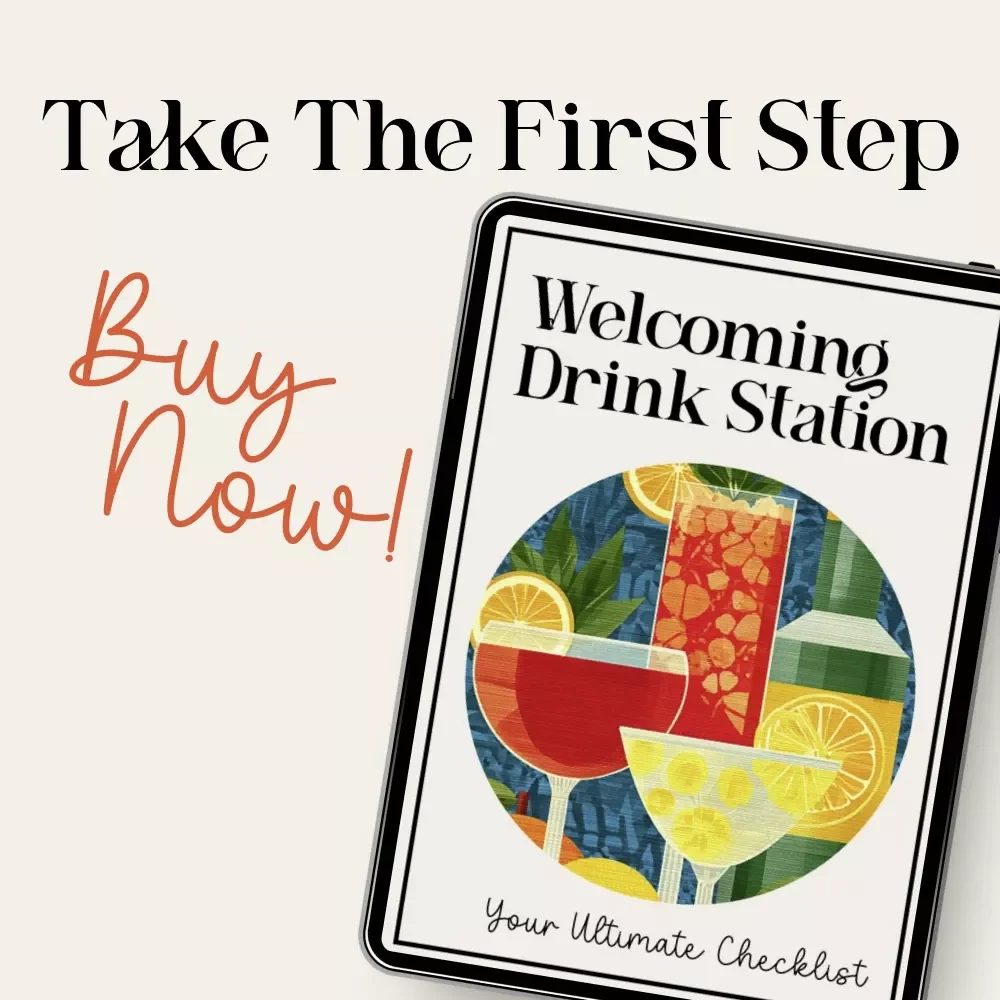 Your Ultimate Checklist for a Welcoming Drink Station | Entertaining Made Easy | Digital Download with Tips for Creating a Welcoming Drink Station for Guests