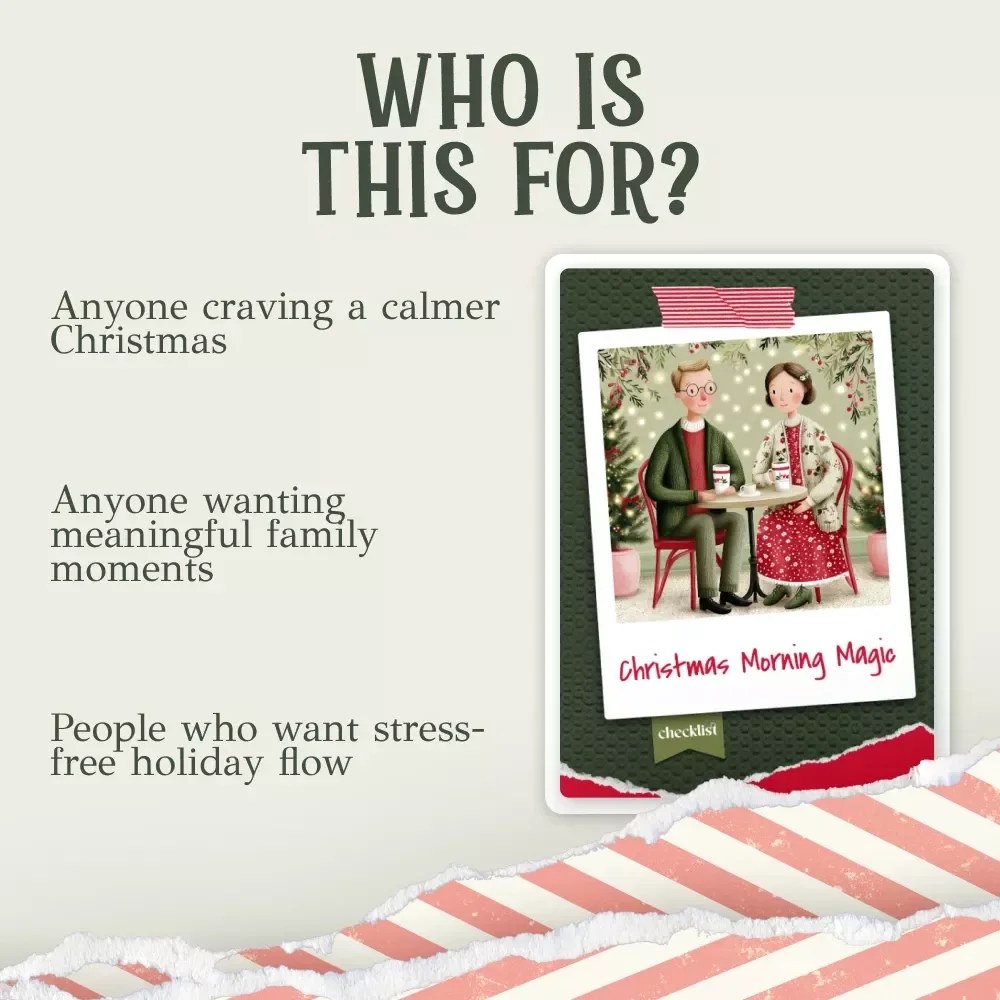 Christmas Morning Magic Checklist | Printable Holiday Routine Guide for Families | Festive Morning Planner | how to create a christmas morning routine