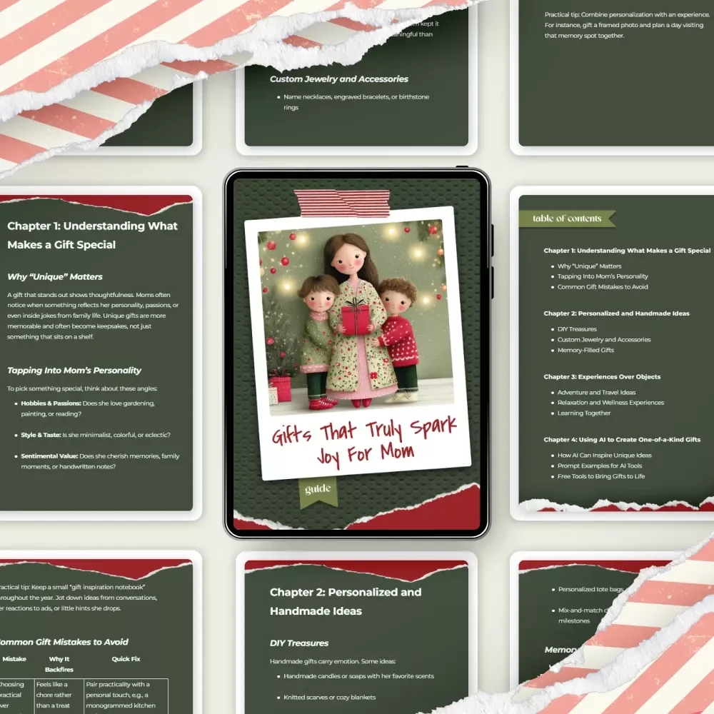 Gifts That Truly Spark Joy for Mom | Digital Download Guide for Meaningful, Unique, Personalized Gift Ideas | eBook, Checklist & Creative Inspiration