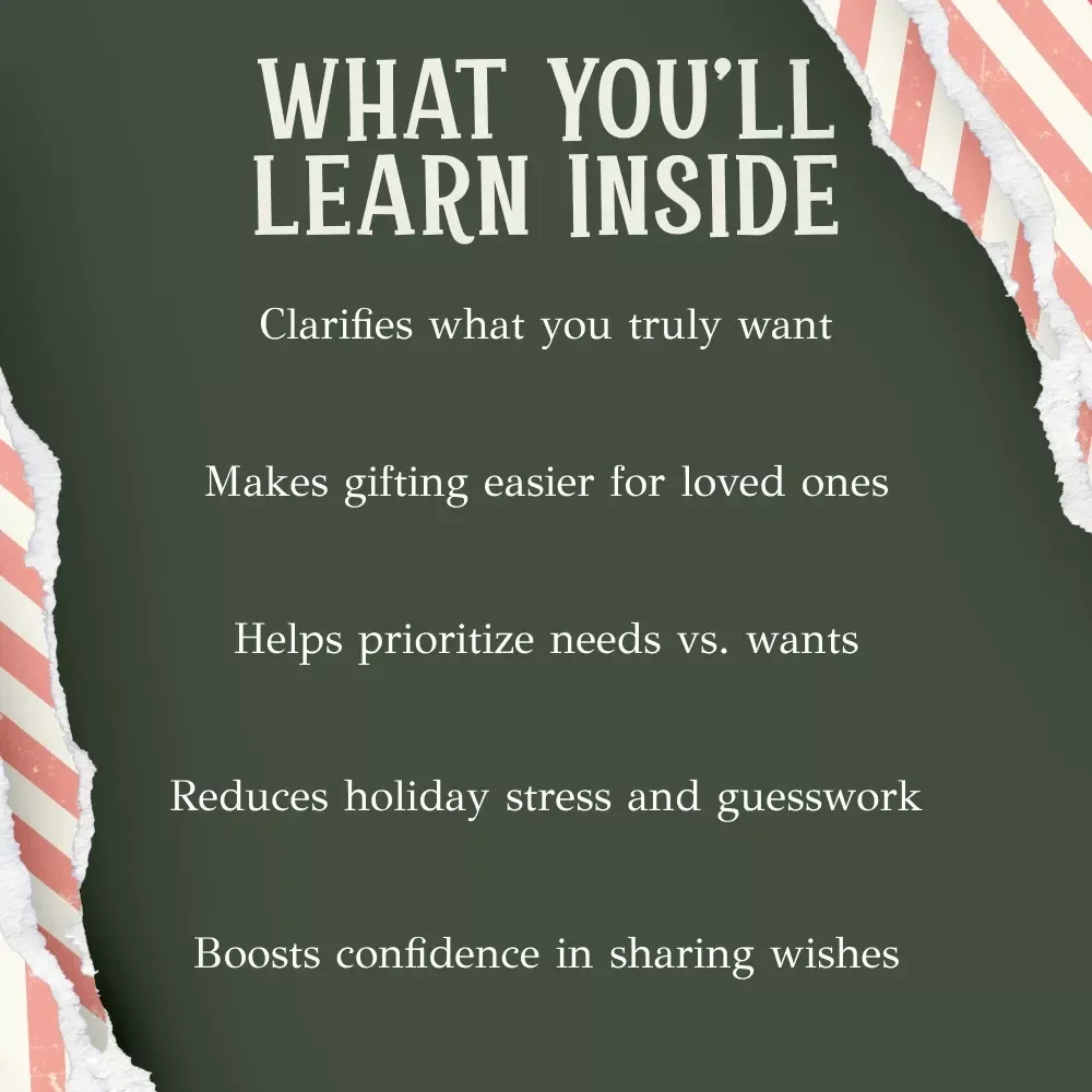 The Adult’s Guide to Writing a Christmas Wish List – Holiday Planning Guide for Adults | Digital Download | how to write a christmas wish list for adults | Christmas Gift Planning eBook