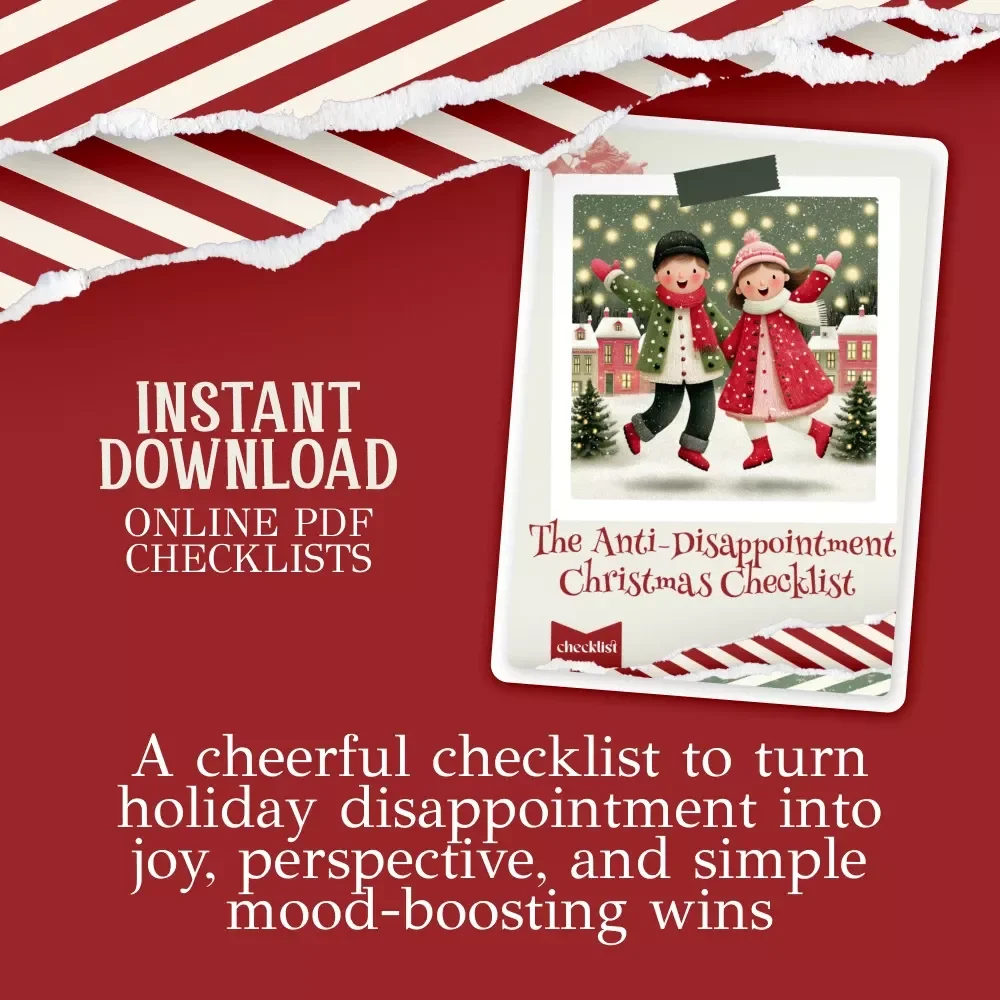The Anti-Disappointment Christmas Checklist | Holiday Reset Digital Checklist for When Festivities Fall Flat | What to Do When You're Disappointed With Christmas Guide