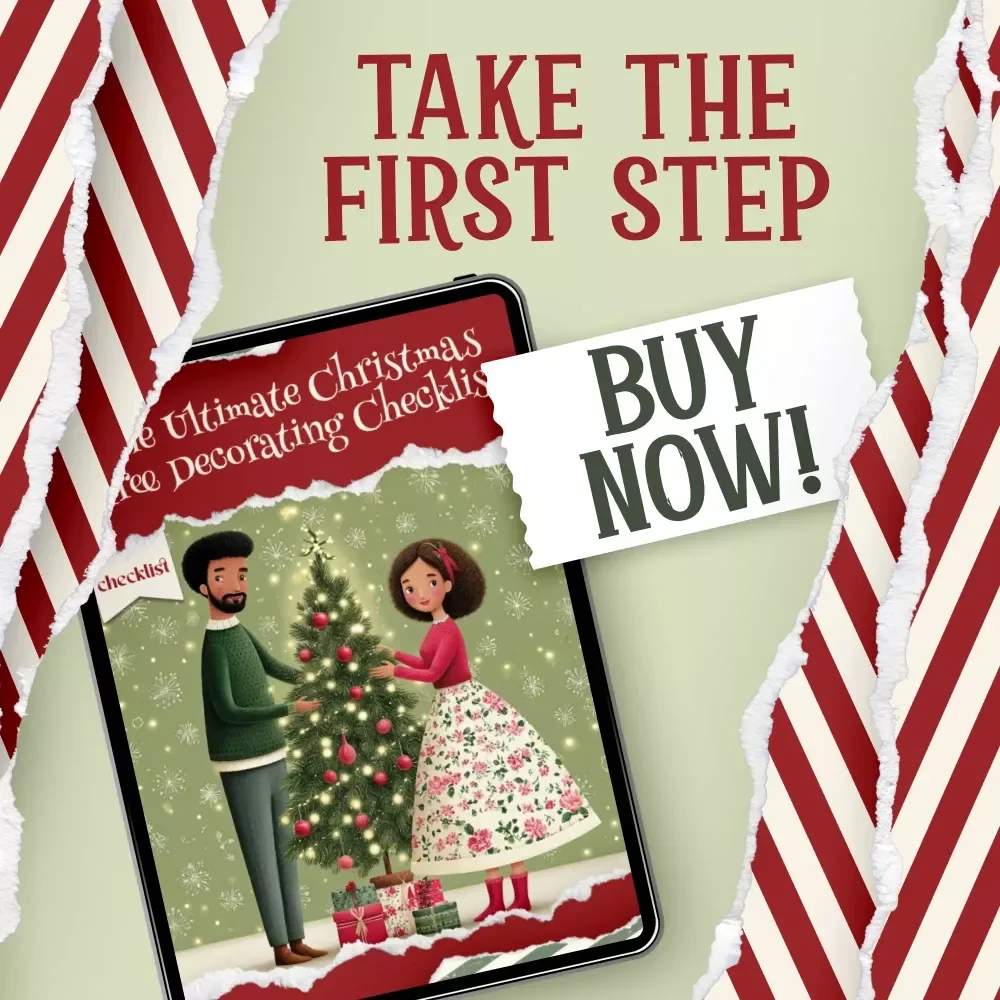 The Ultimate Christmas Tree Decorating Checklist | Holiday Tree Styling Guide for the best way to decorate a christmas tree | Festive Step-by-Step Printable Checklist