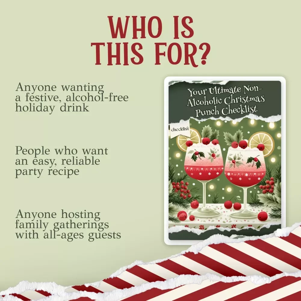 Your Ultimate Non-Alcoholic Christmas Punch Checklist | Festive Holiday Recipe Guide for Entertaining | Instant Download | how to make a non-alcoholic christmas punch Essentials