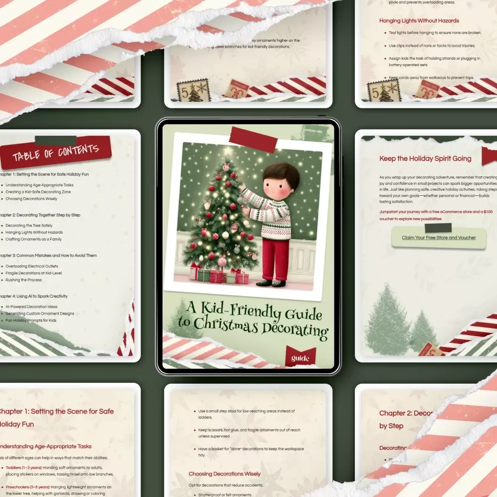 A Kid-Friendly Guide to Christmas Decorating | Safe Holiday Decorating with Kids | Family-Friendly eBook for How to Include Children in Christmas Decorating Safely