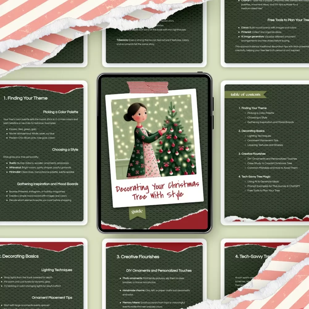 Decorating Your Christmas Tree with Style – Digital Download Guide, Holiday eBook, Festive Checklist & Styling Inspiration for a Stunning Christmas Tree