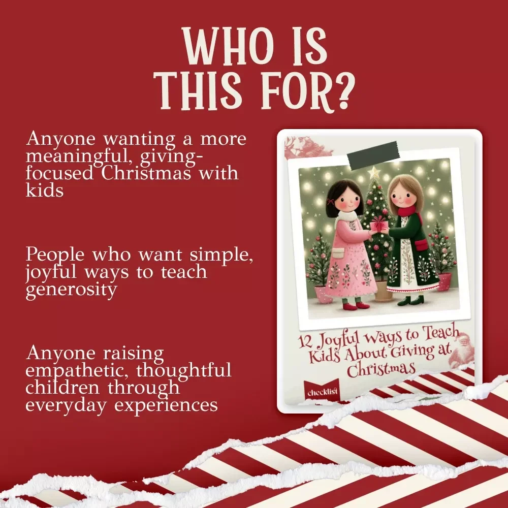 12 Joyful Ways to Teach Kids About Giving at Christmas – Printable Christmas Giving Guide for Families, Holiday Kindness Activities, Kids Gratitude & Generosity eBook